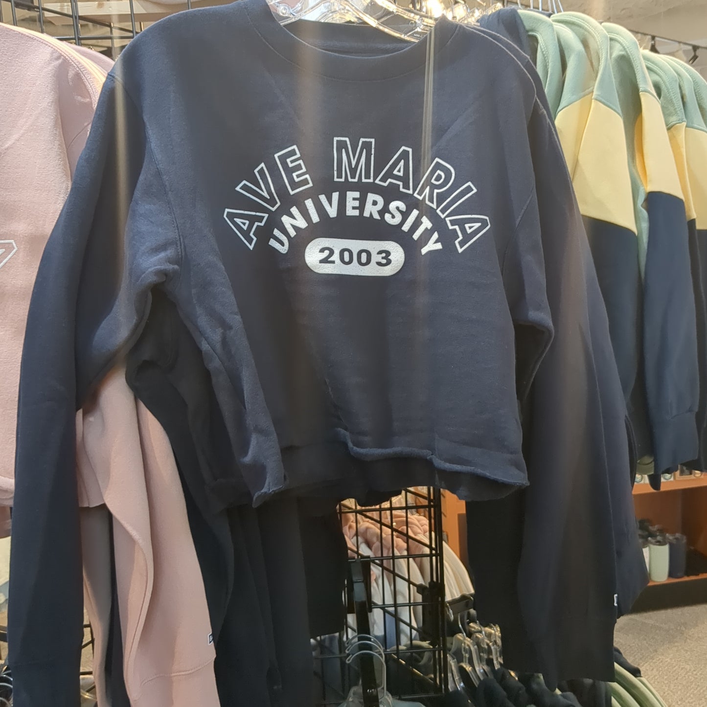 Cropped Raw Edge Crew - AMU Est 2003