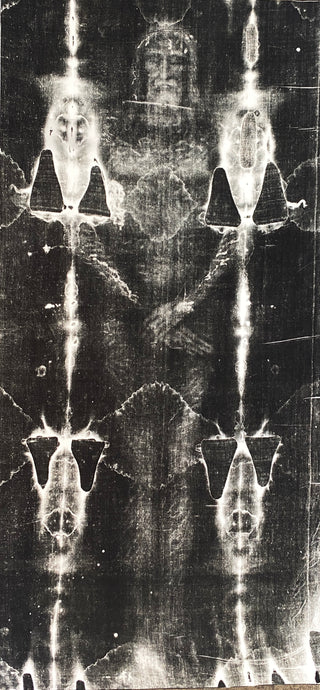 Negative Front Image of the Shroud of Turin  by Vernon Miller 8.5" x 18"