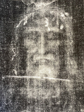 Negative Face Crop Image of the Shroud of Turin by Vernon Miller, 11" x 15" w/ Foam Backing