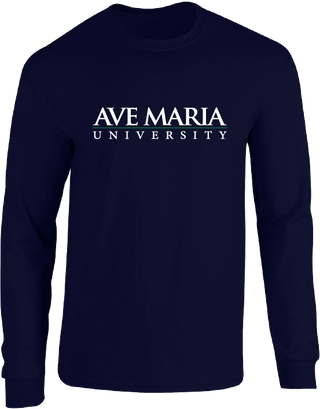 Ave Maria University Navy Longsleeve T-Shirt: Blue84