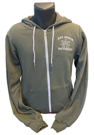Ave Maria University Military Green Full-Zip - Embroidered