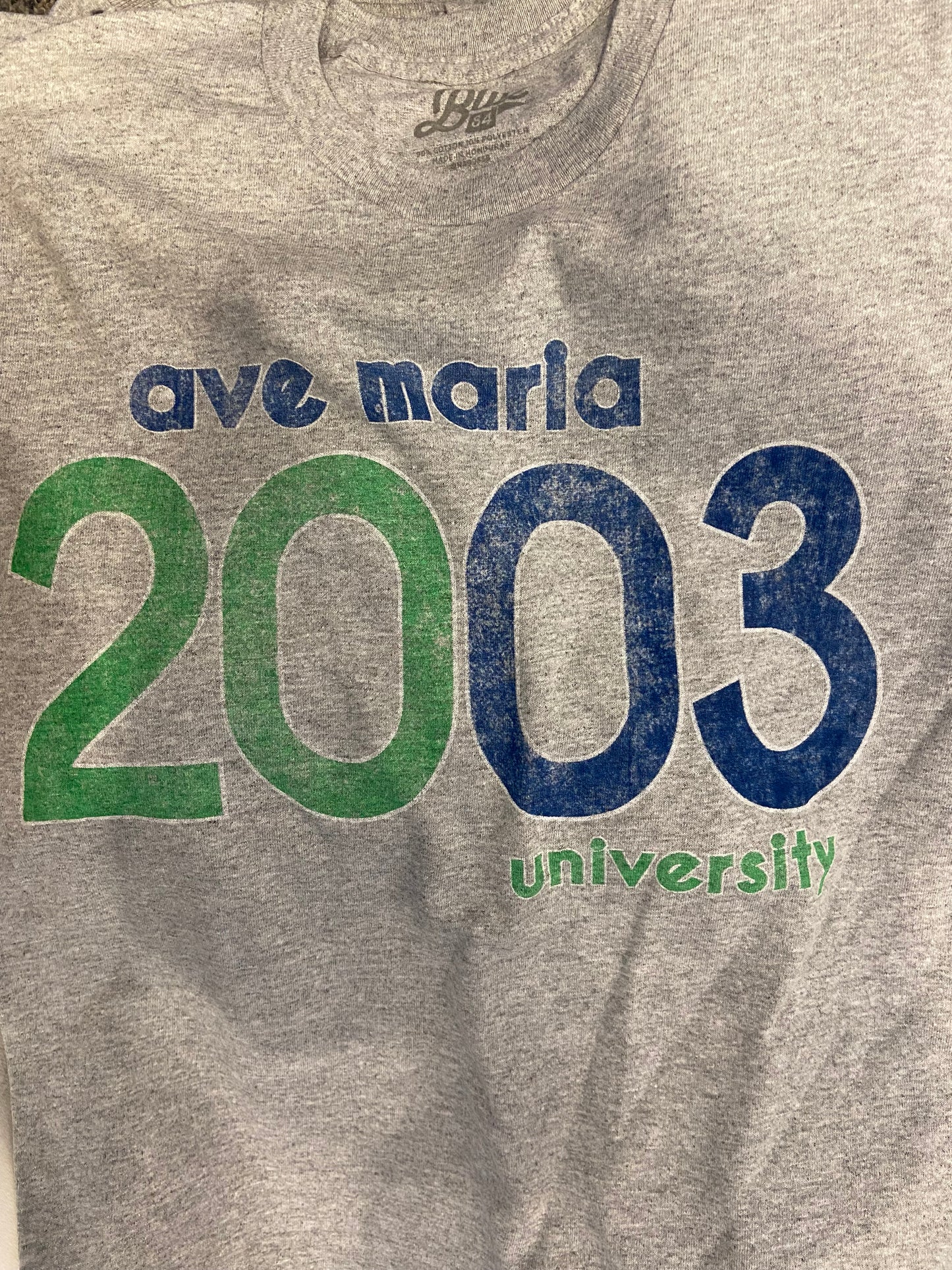 Ave Maria University 2003 T-Shirt - Blue 84 Brand