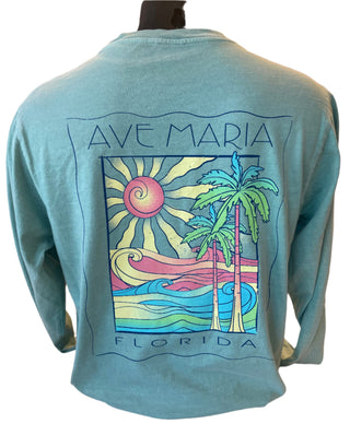 Waves and Palms - Ave Maria FL - Tees - Blue84