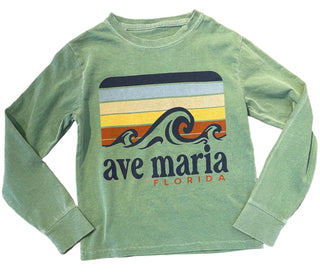 Youth Ave Maria Florida Authentic Retro Waves Long Sleeve Tee