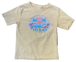 Ave Maria Florida Anchored in Faith - Palm Tree Hibiscus Youth Tee