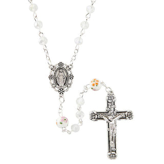 Crystal Ceramic Flower Rosary-P5438