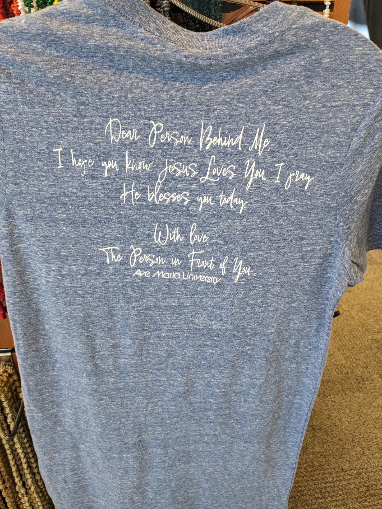 John 15:12 / Dear person Behind me - Navy Triblend Tee