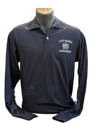 Long Sleeve AM Polo - Navy