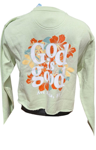 God is Good - Cropped Crew Sweatshirt - Blue84