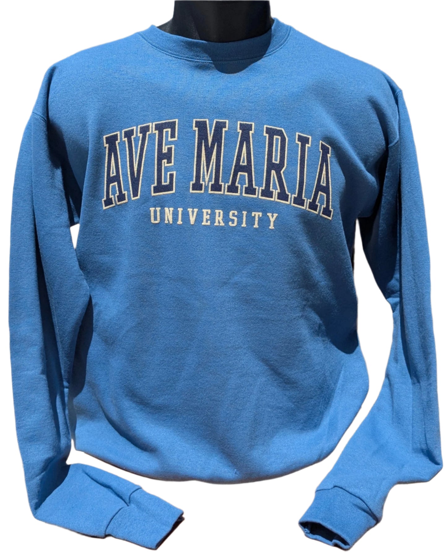 Ave Maria University - Puff Print - Crew Sweatshirt - Blue84