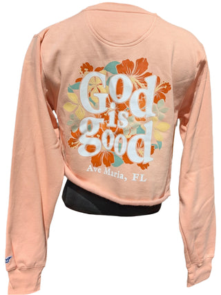 God is Good - Cropped Crew Sweatshirt - Blue84