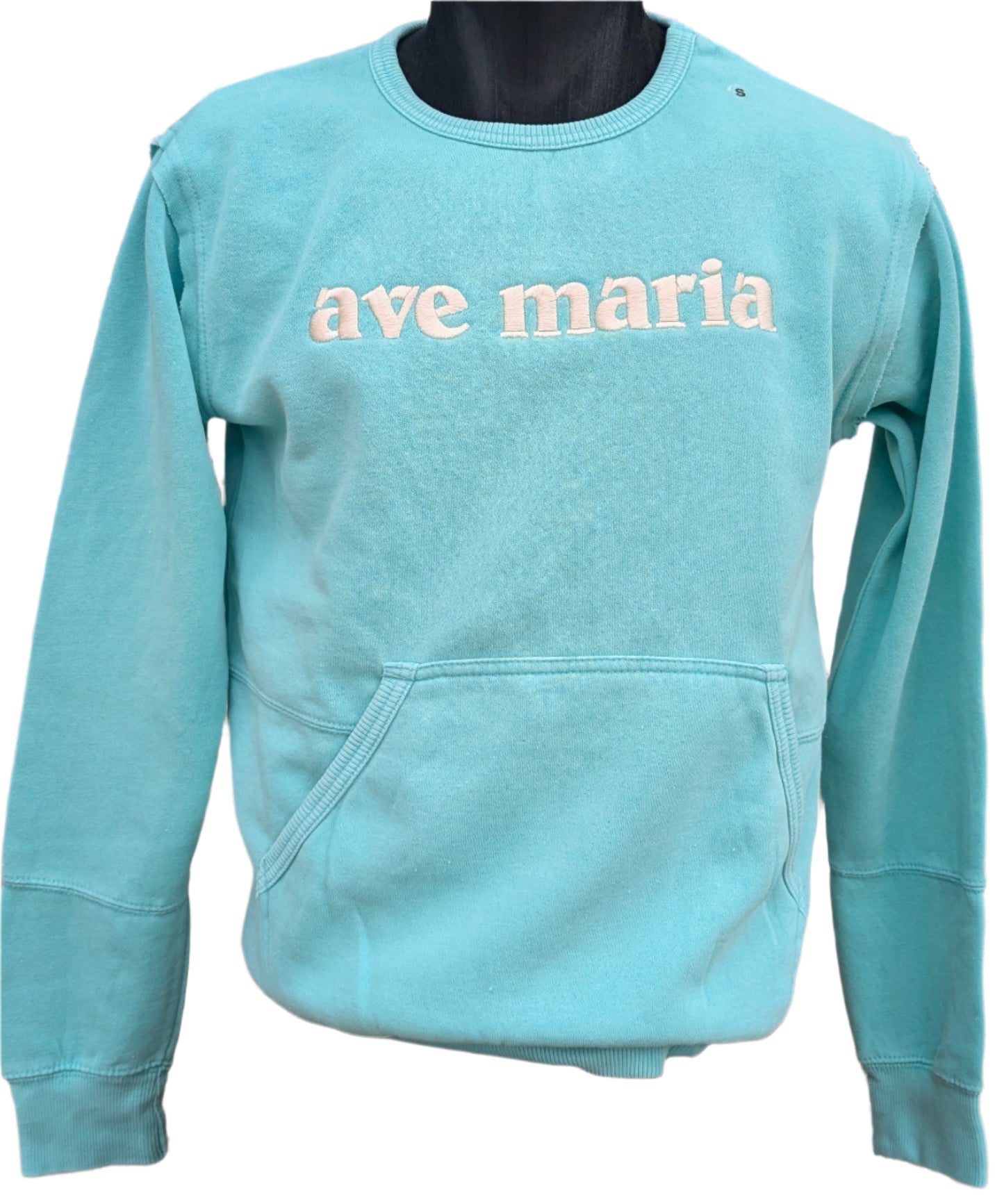 Ave Maria Embroidered - Costal Color Crew Ladies Sweater