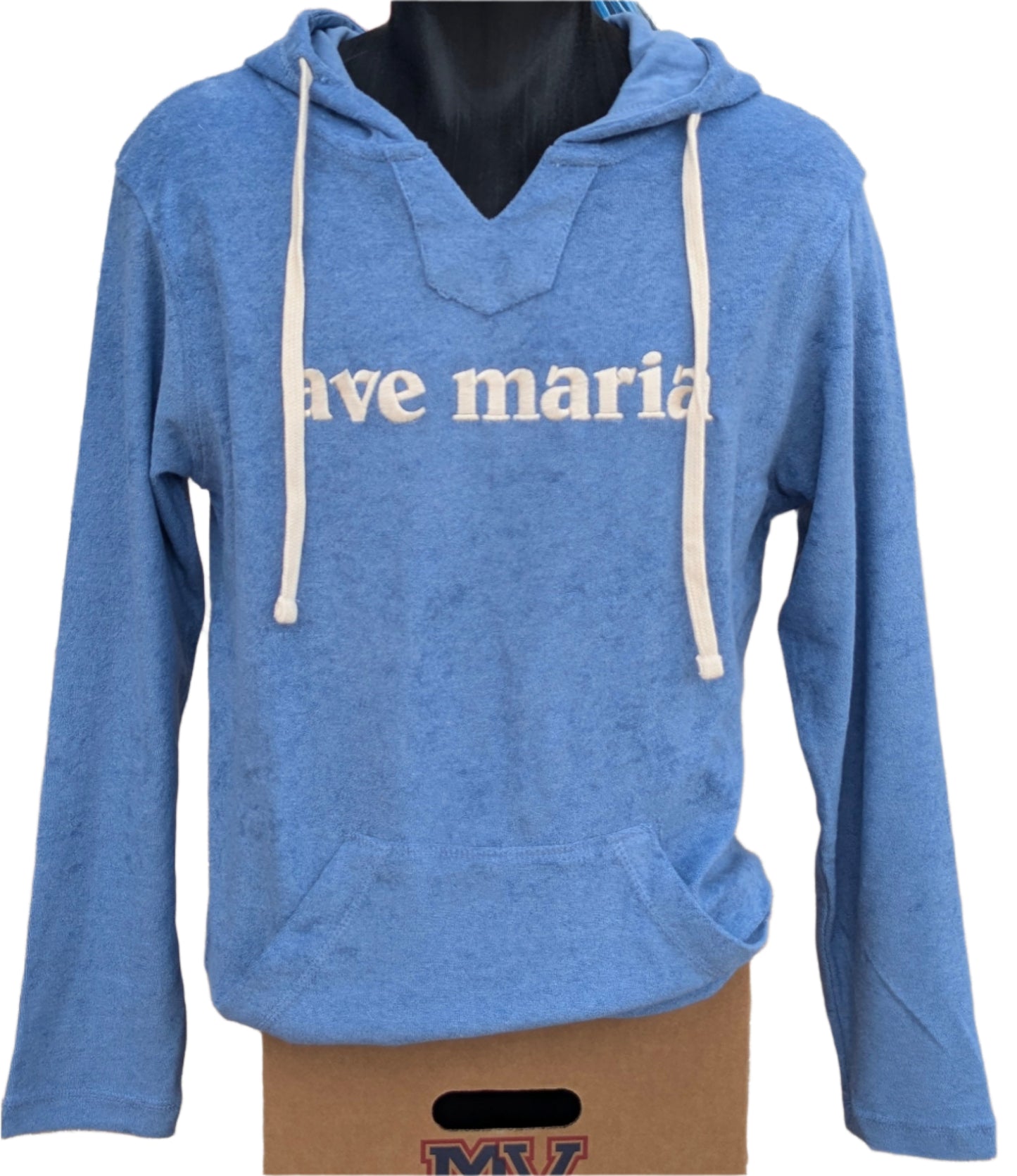 Ave Maria Embroidered Terry Hoodie