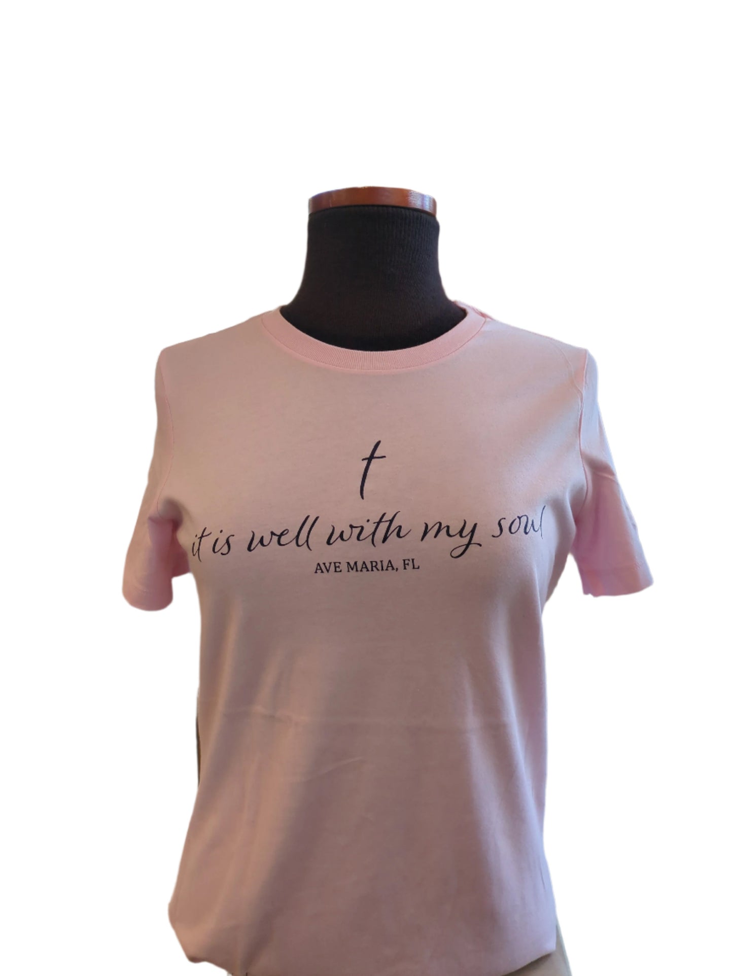 "It is well with my soul" Ave Maria Florida Light Pink Women's Tee - Bella + Canvas