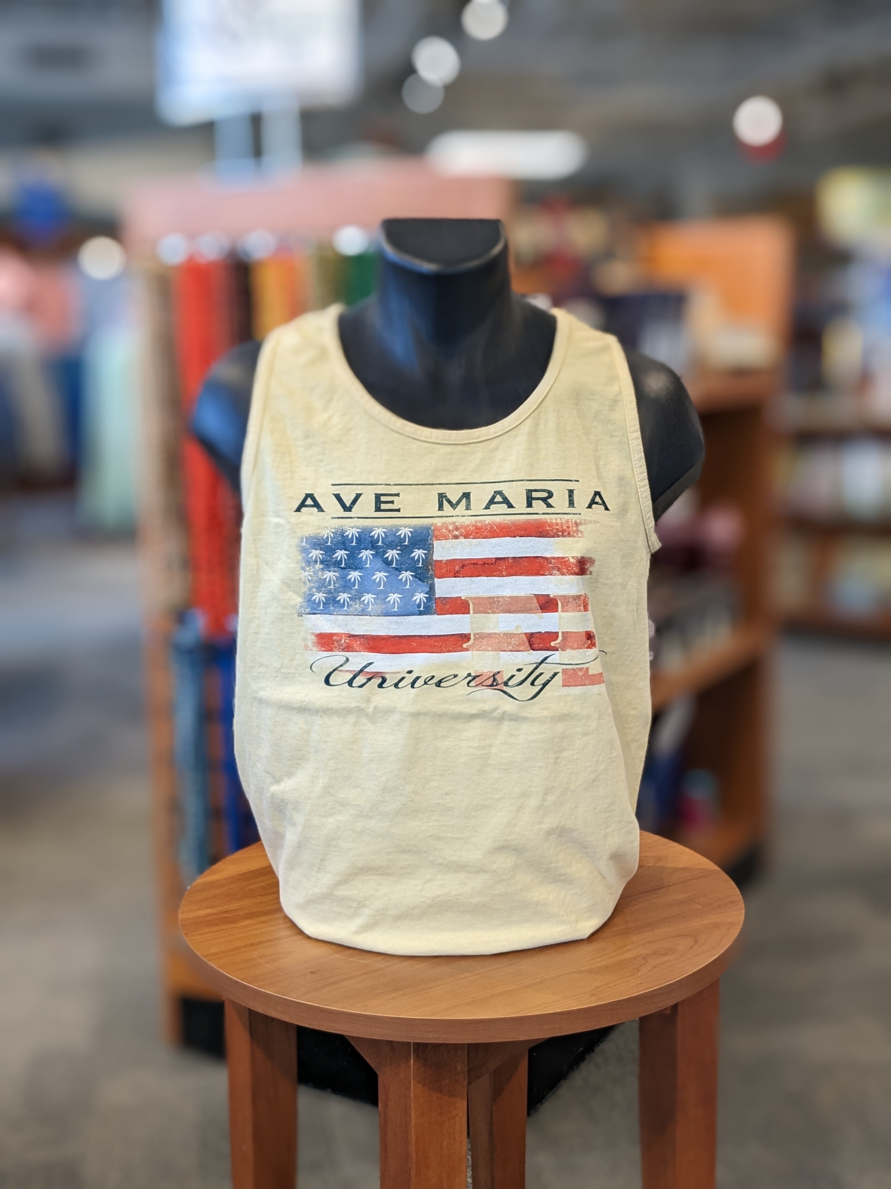 Ave Maria - American Flag - Fundamental Fleece Crew - Blue84