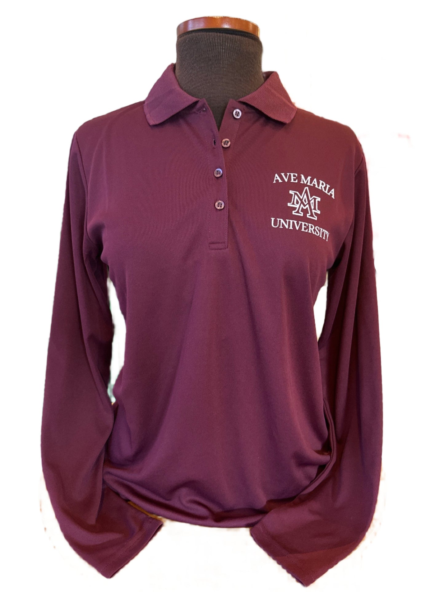 Maroon Women's A/M Longsleeve Polo