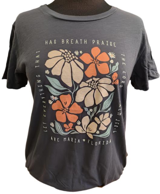 Floral - Psalm 150:6 Breath - Slub Tee