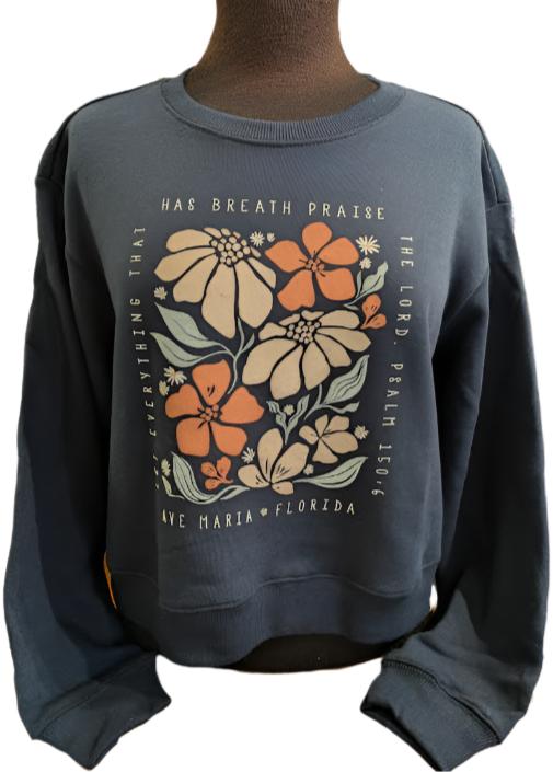 Floral Psalm 150:6 Breath - Fleece Crew