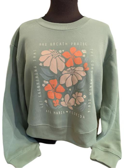 Floral Psalm 150:6 Breath - Fleece Crew