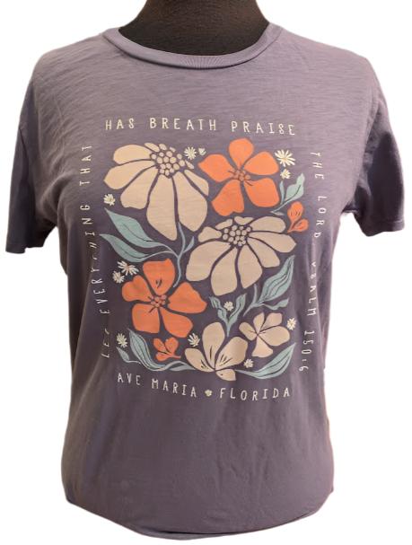 Floral - Psalm 150:6 Breath - Slub Tee