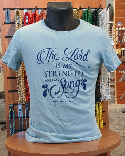 The Lord is My Strength - Dusty Blue - Bella Canva