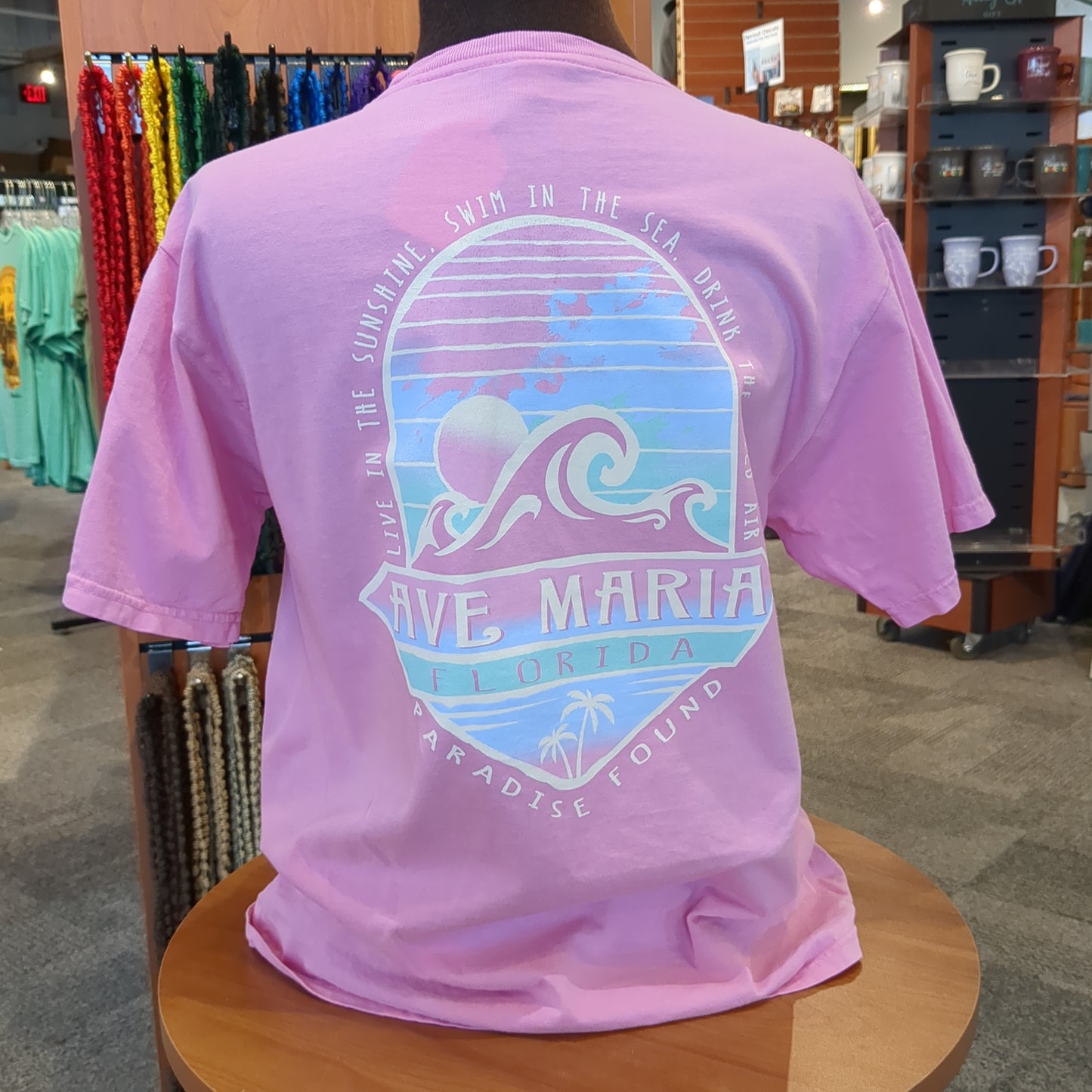 "live in the sunshine, swim in the sea, drink the wild air," Ave Maria FL, Ringspun Short Sleeve Tee