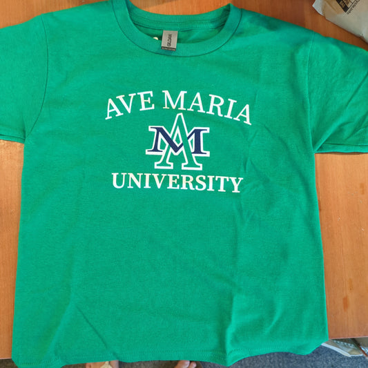 AM Ave Maria University Kelly Green Youth Tee