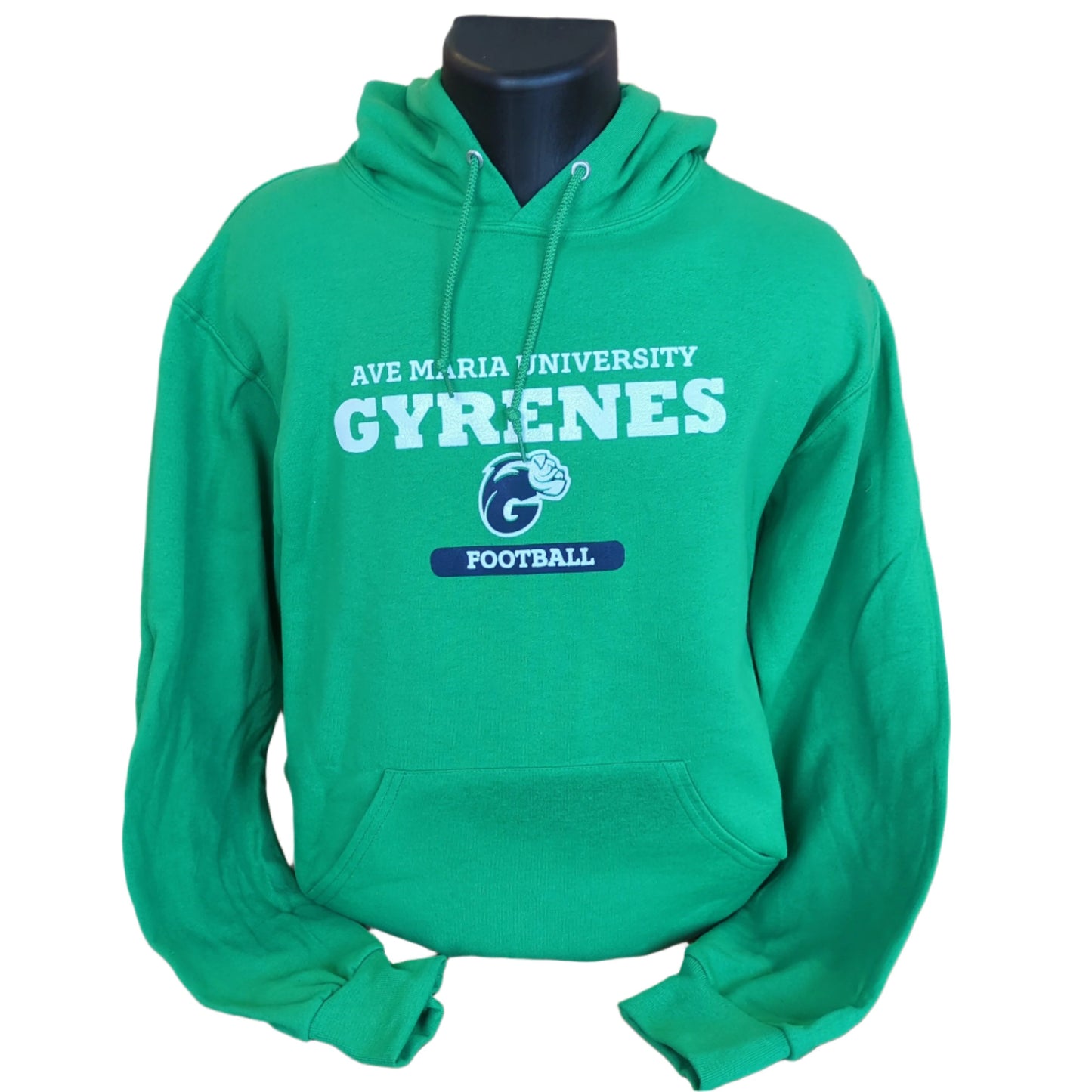 Ave Maria University Gyrenes Kelly Green Football Hoodie Ave Maria ave-maria-university-gyrenes-kelly-green-football-hoodie-ave-maria