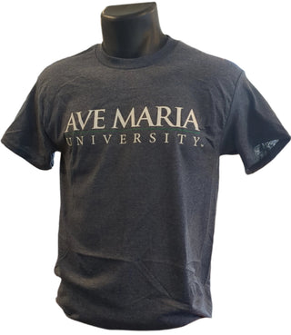 Ave Maria University Navy Heather Logo Tee