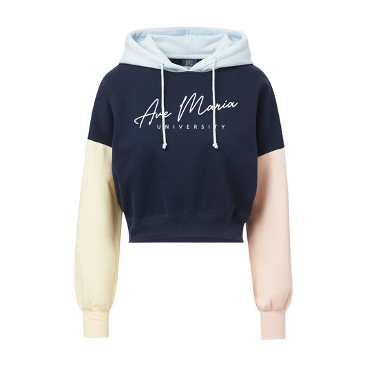 Ave Maria University Cropped Colorblock Hood Pullover