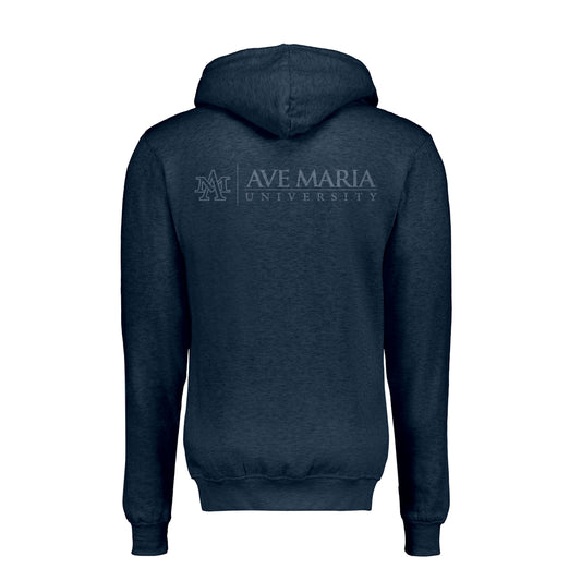 Ave Maria University Back Print Navy Heather Retro Zip-Up