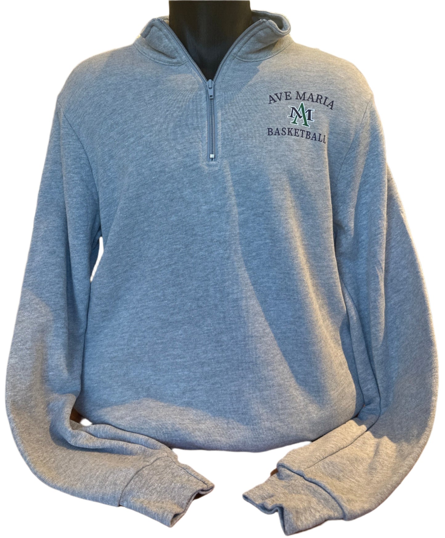 Ave Maria Basketball Gray Quarter zip - Bella Canvas