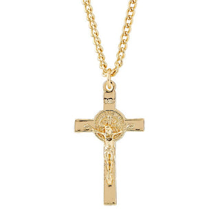 St. Benedict Crucifix Gold Necklace