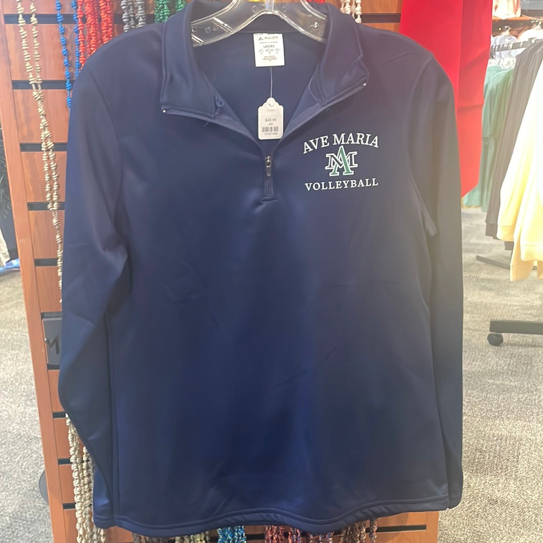 Ave Maria Volleyball Navy Quarter zip - Augusta Sportswear