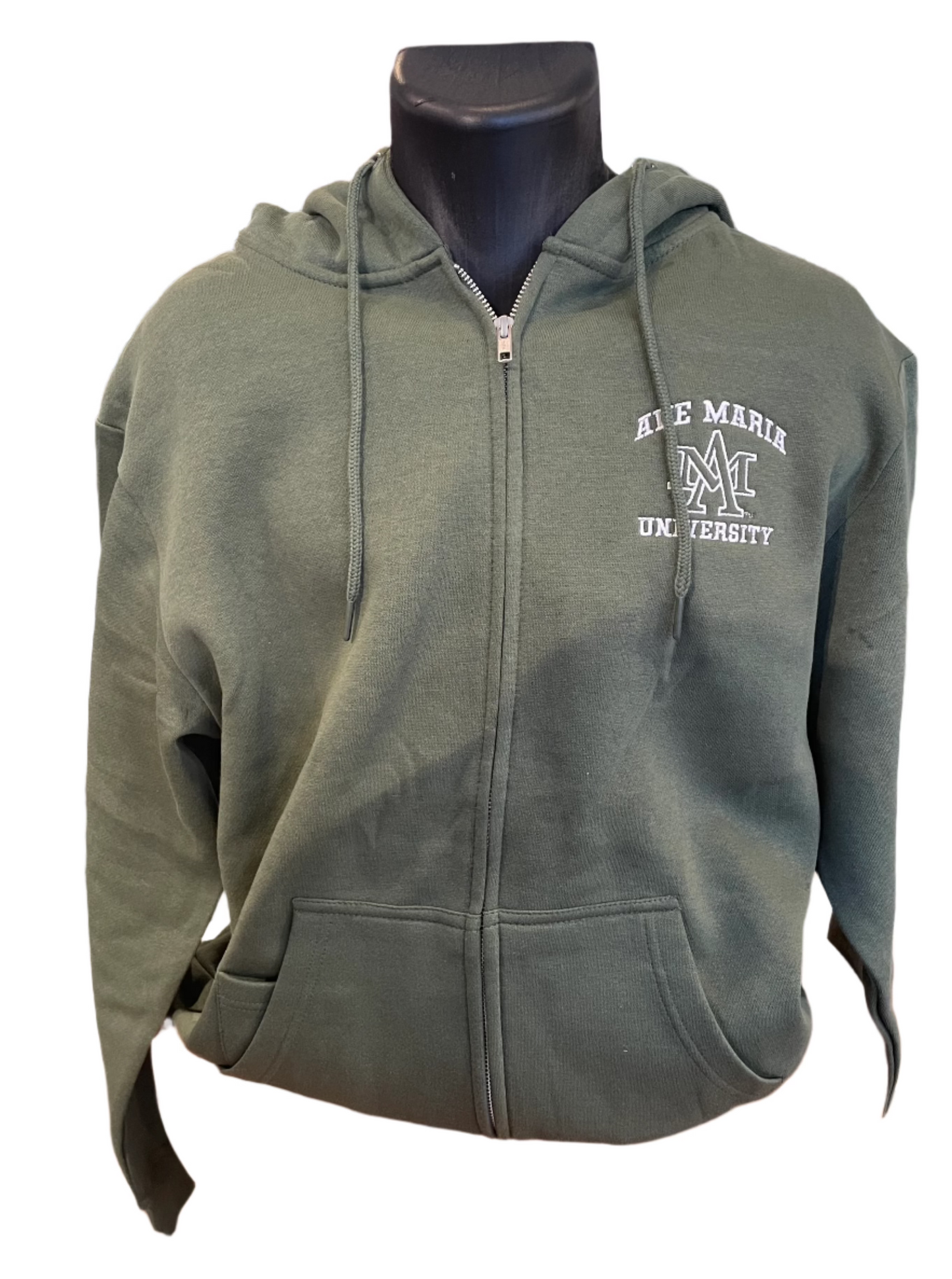 Military Green Full Zip A/M Embroidered- Threadfast