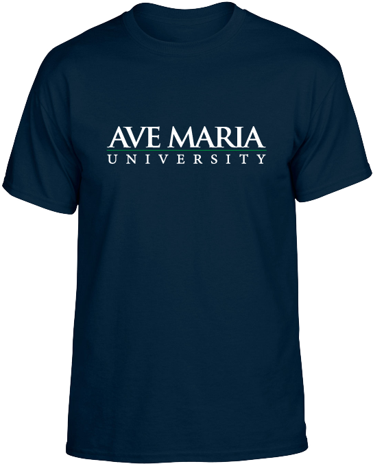 Ave Maria University -  Navy - Short Sleeve T-Shirt - Blue84