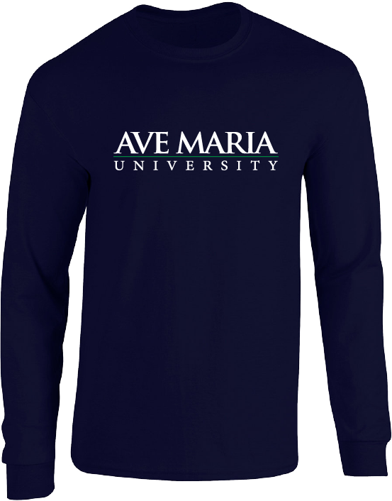 Ave Maria University Navy Longsleeve T-Shirt: Blue84