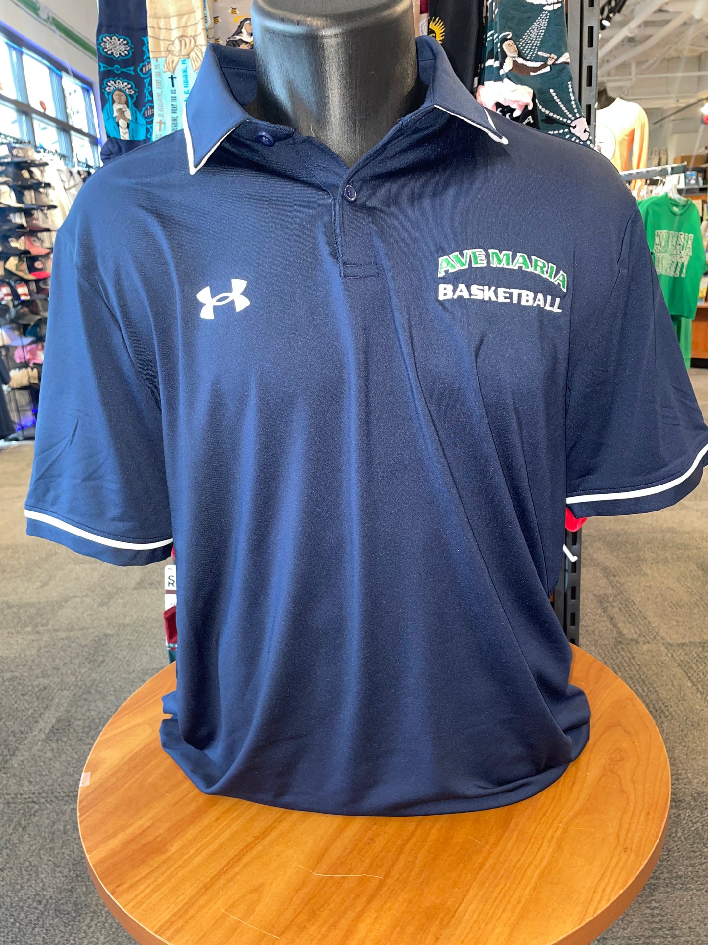 Under Armor Basketball Polo - Kelly and Navy