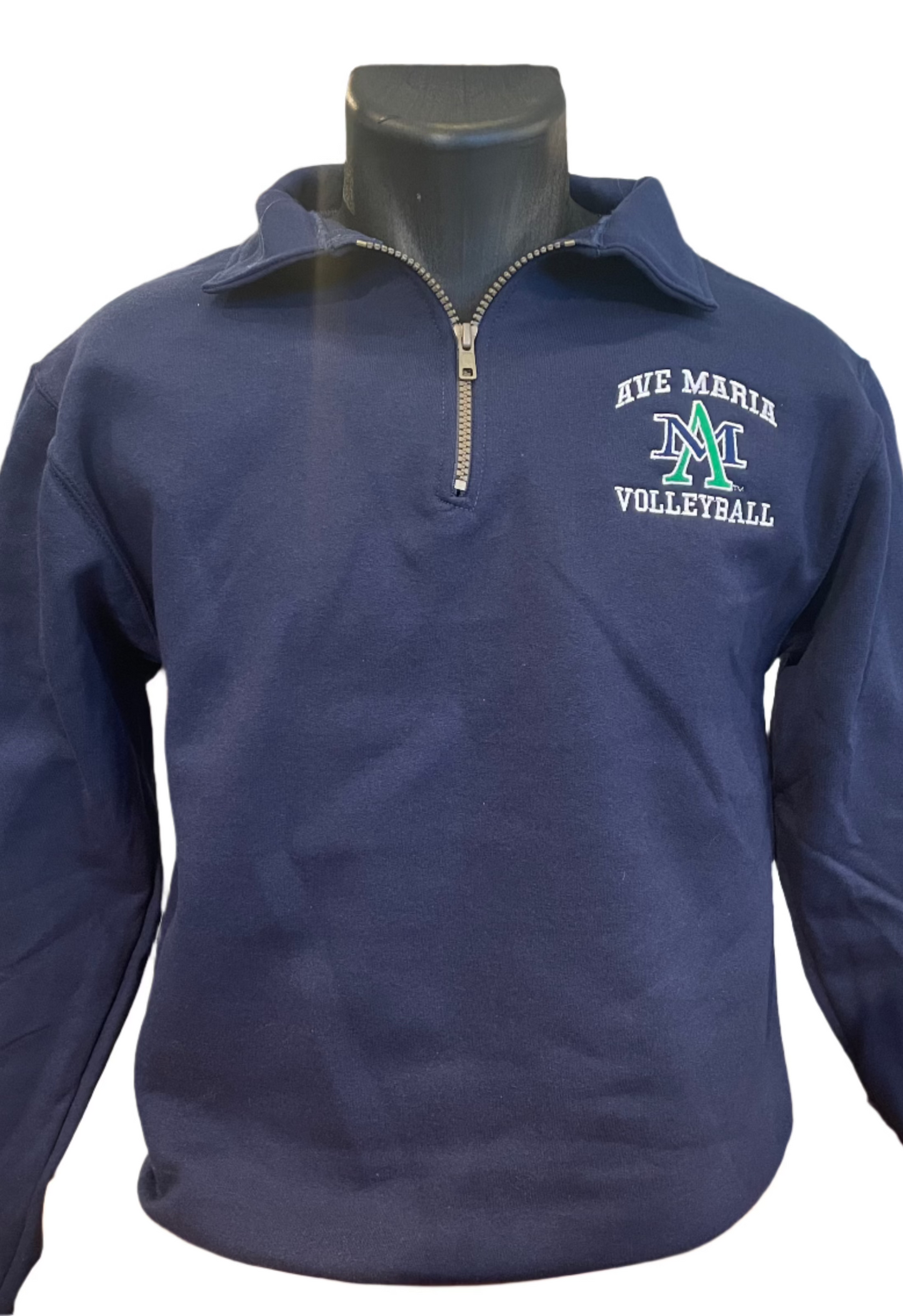 Volleyball Embroidered Navy 1/4 Zip- Jerzees