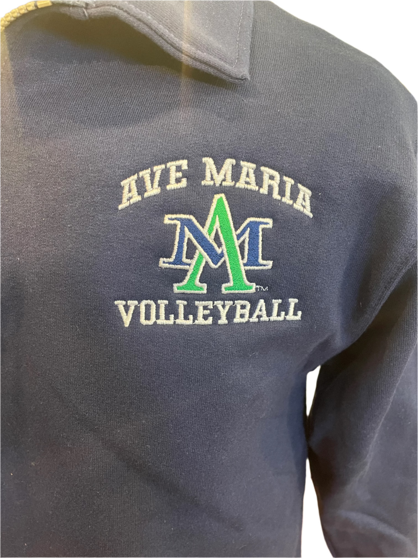 Volleyball Embroidered Navy 1/4 Zip- Jerzees