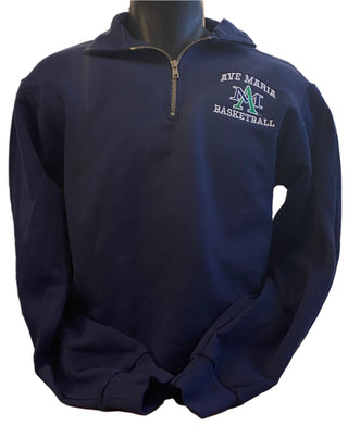Basketball Navy Embroidered 1/4 Zip Sweatshirt