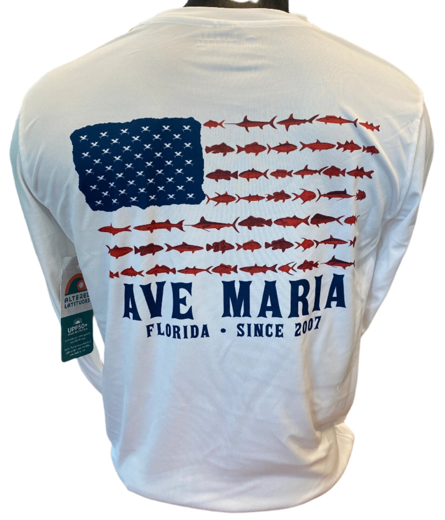 Ave Maria Florida American Flag Drifit Long Sleeve-Altered Latitudes