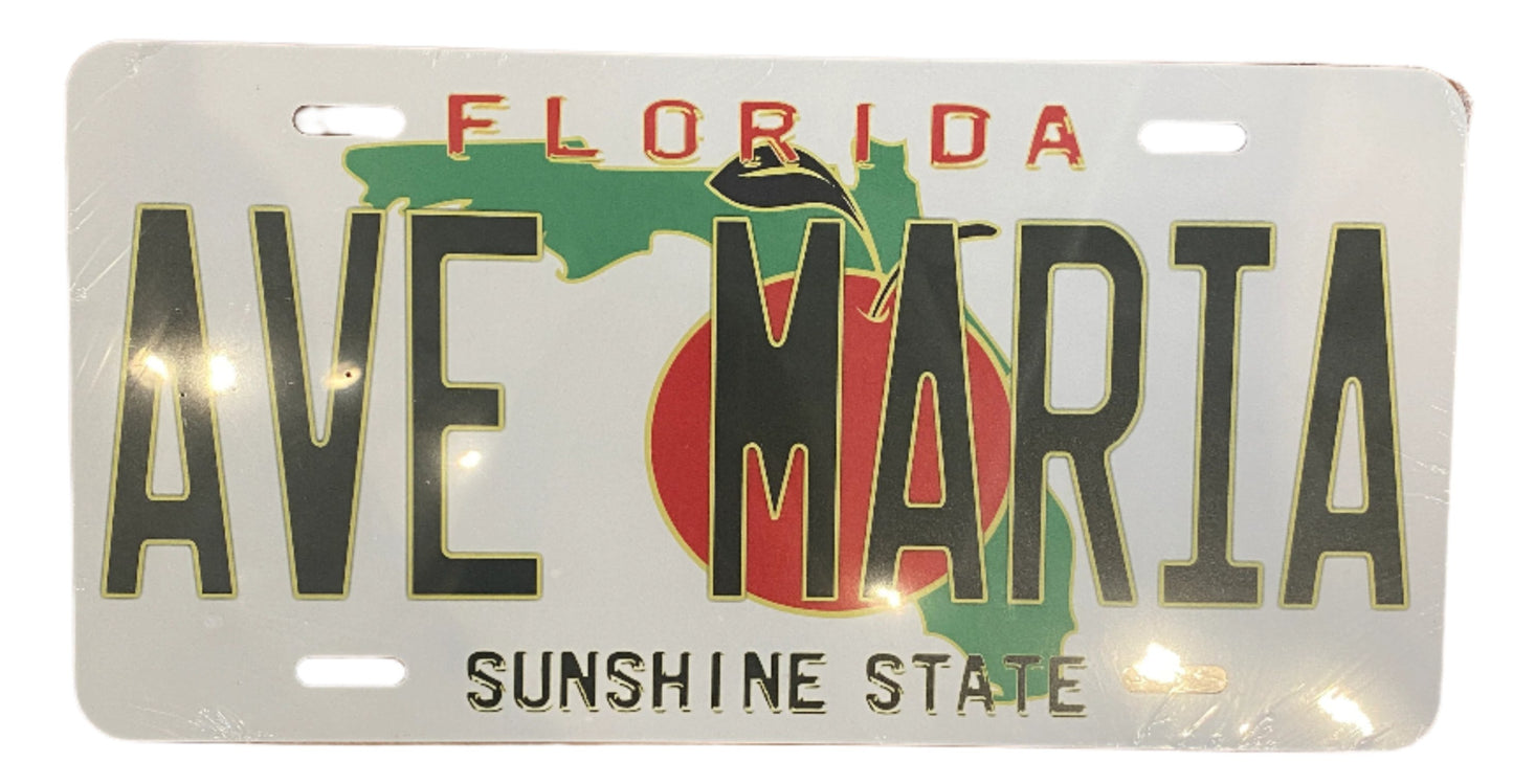 Ave Maria FL License Plate 6" x 12"