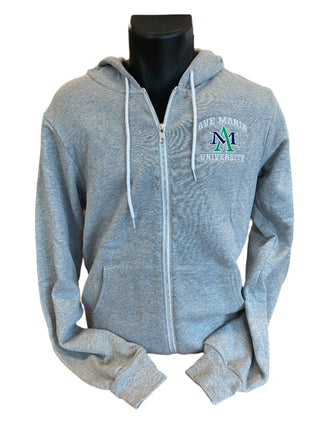 Ave Maria University Embroidered Grey Zip-up Sweatshirt