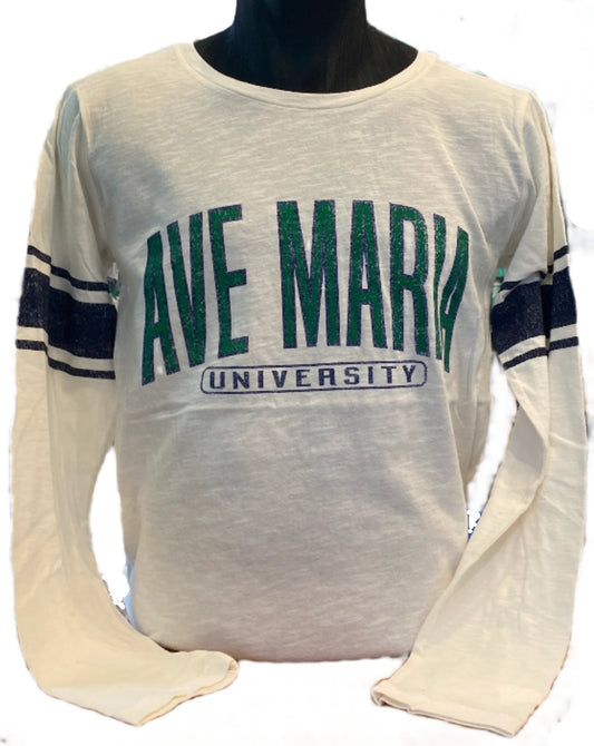 Ave Maria University Slub Contrast Long Sleeve Tee