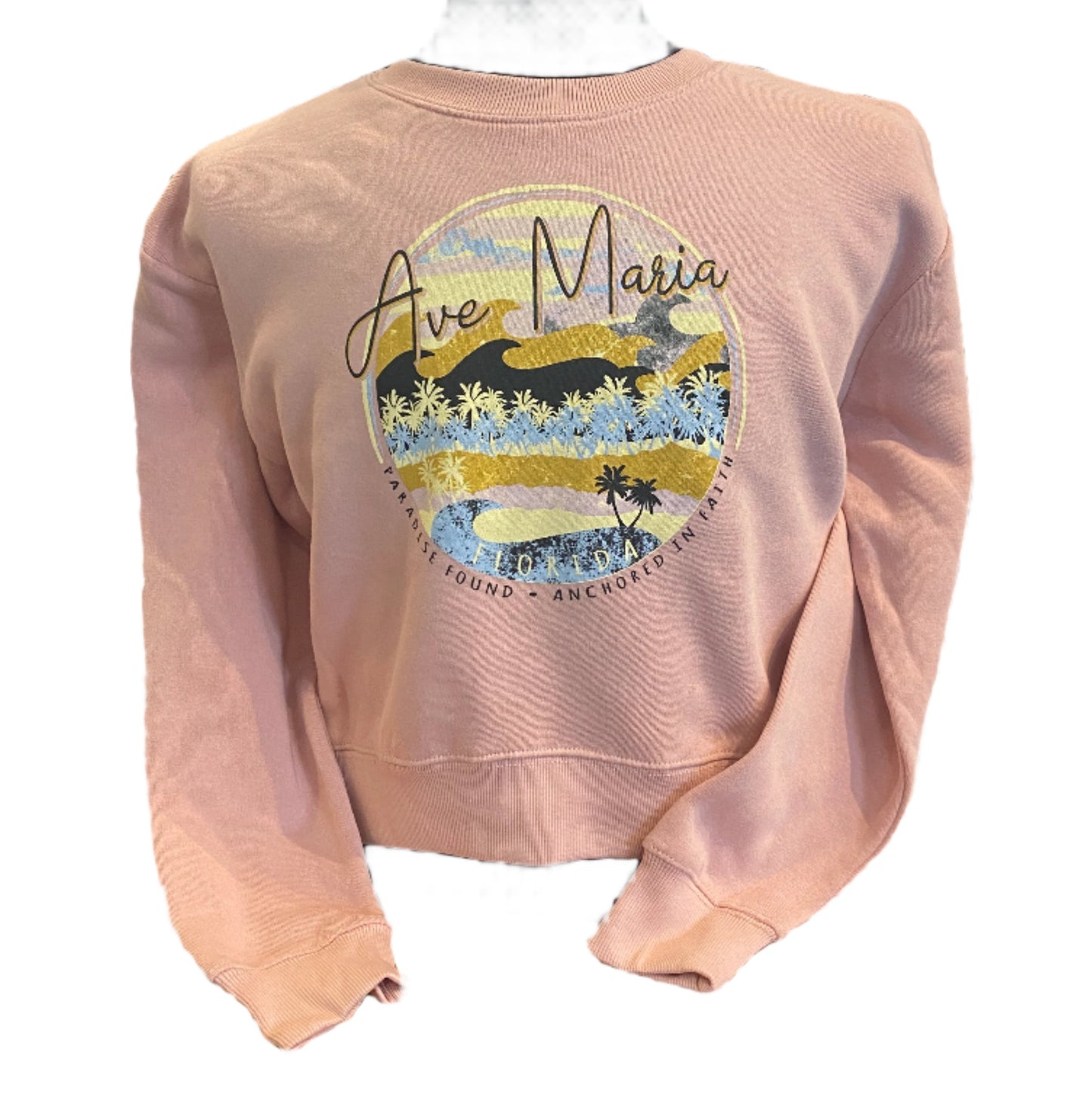 Ave Maria Florida- Paradise Found, Anchored in Faith Midi Fleece Crew