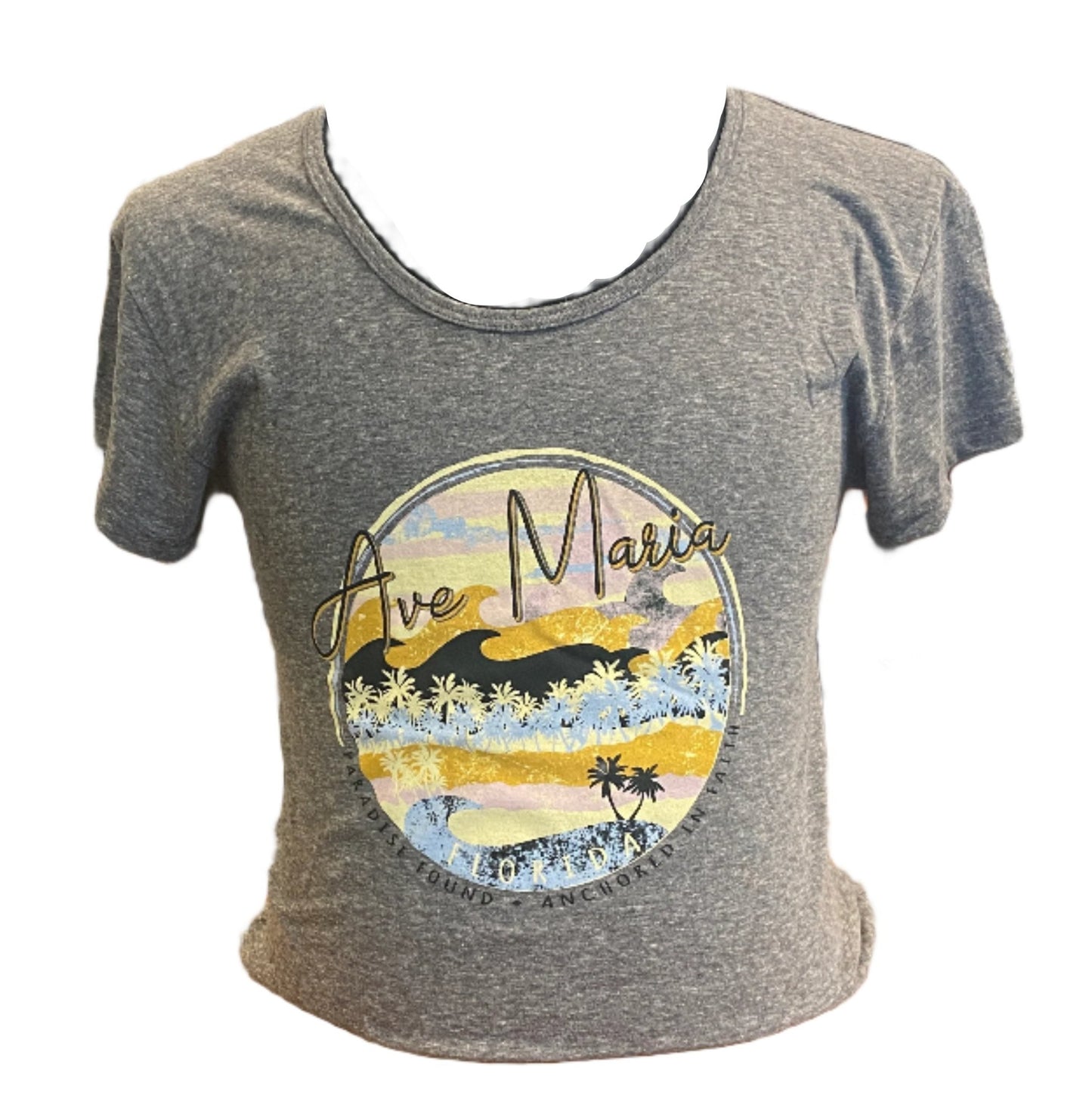 Ave Maria Florida- Paradise Found, Anchored in Faith Ladies Triblend Tee