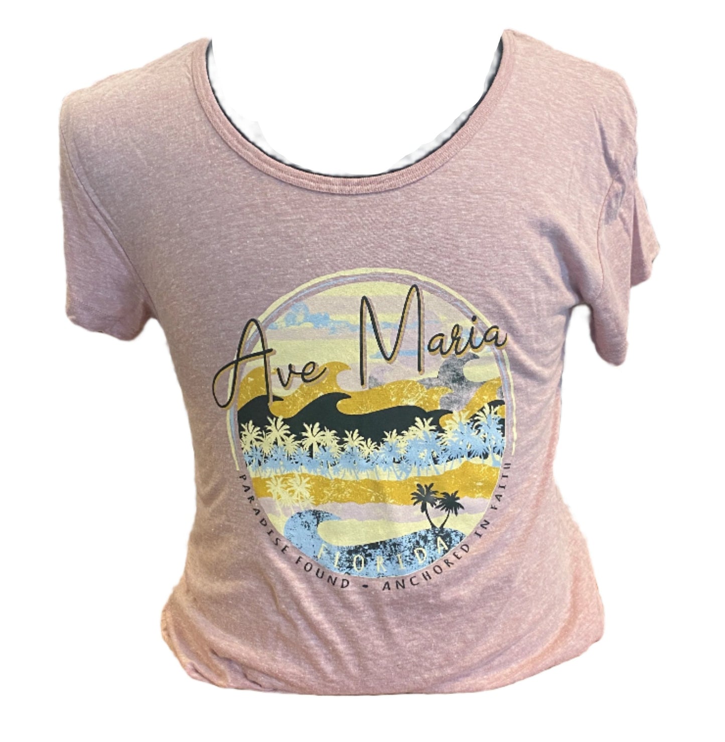 Ave Maria Florida- Paradise Found, Anchored in Faith Ladies Triblend Tee