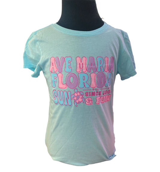 Youth Ave Maria Florida Sun and Fun Glitter T-Shirt