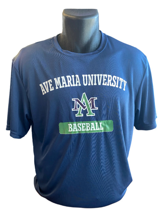 Ave Maria University Baseball Navy Drifit T-Shirt